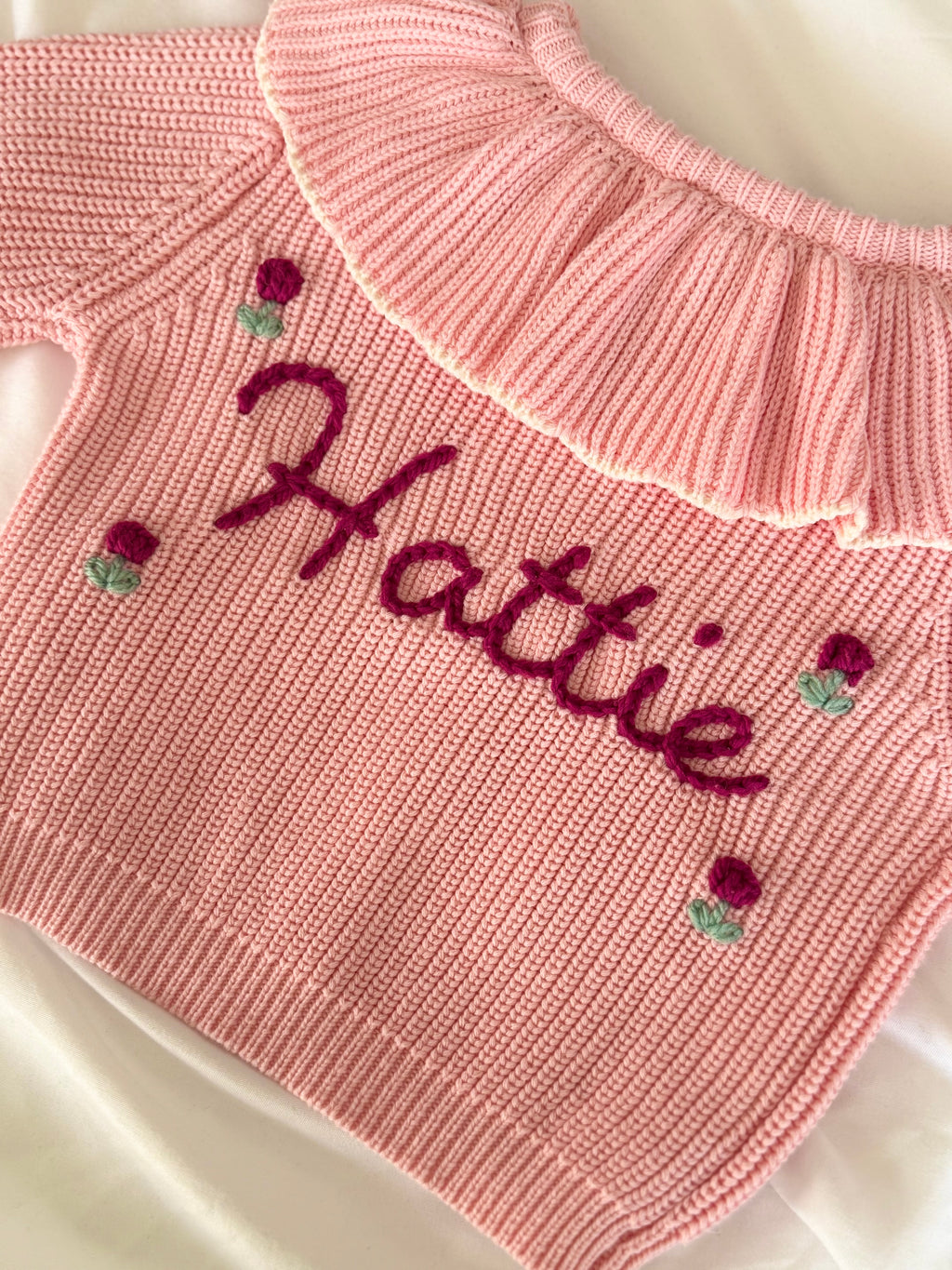 Large Pink Frill Cardigan