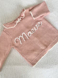 Dusty pink frill cardigan