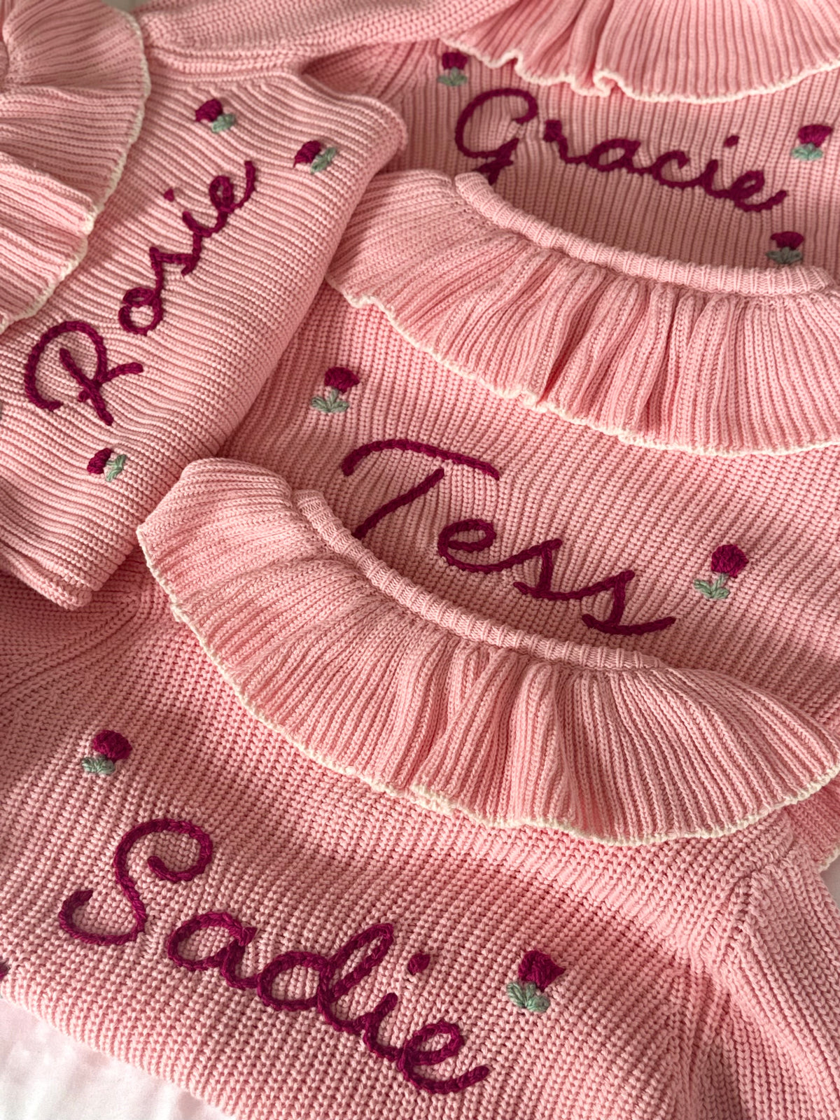 Large Pink Frill Cardigan