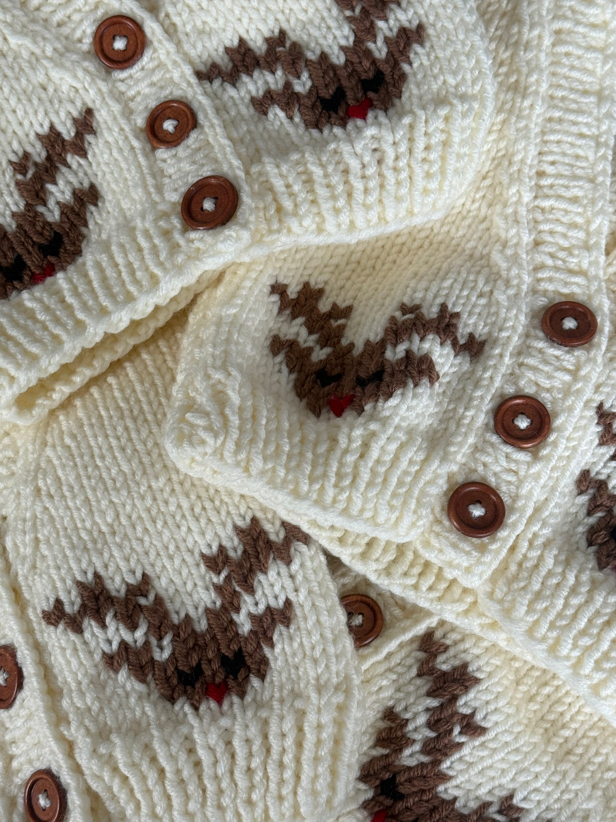 Personalised Hand-Knitted Reindeer Christmas Cardigan