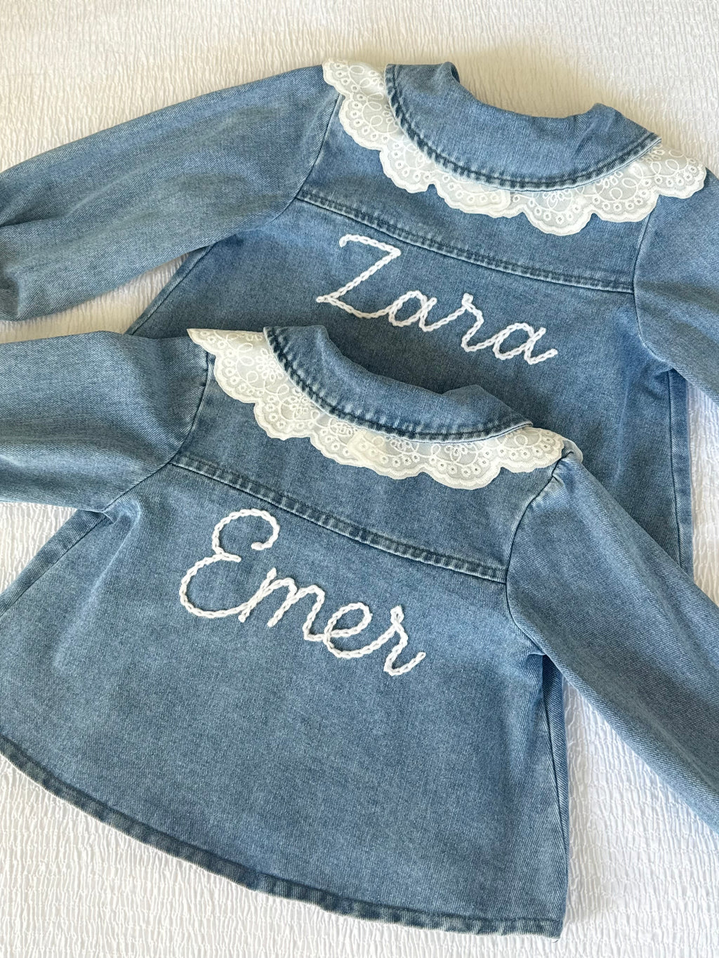 Lace collar denim jacket