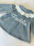 Lace collar denim jacket