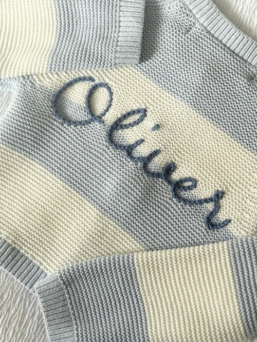 Boys blue stripe cardigan
