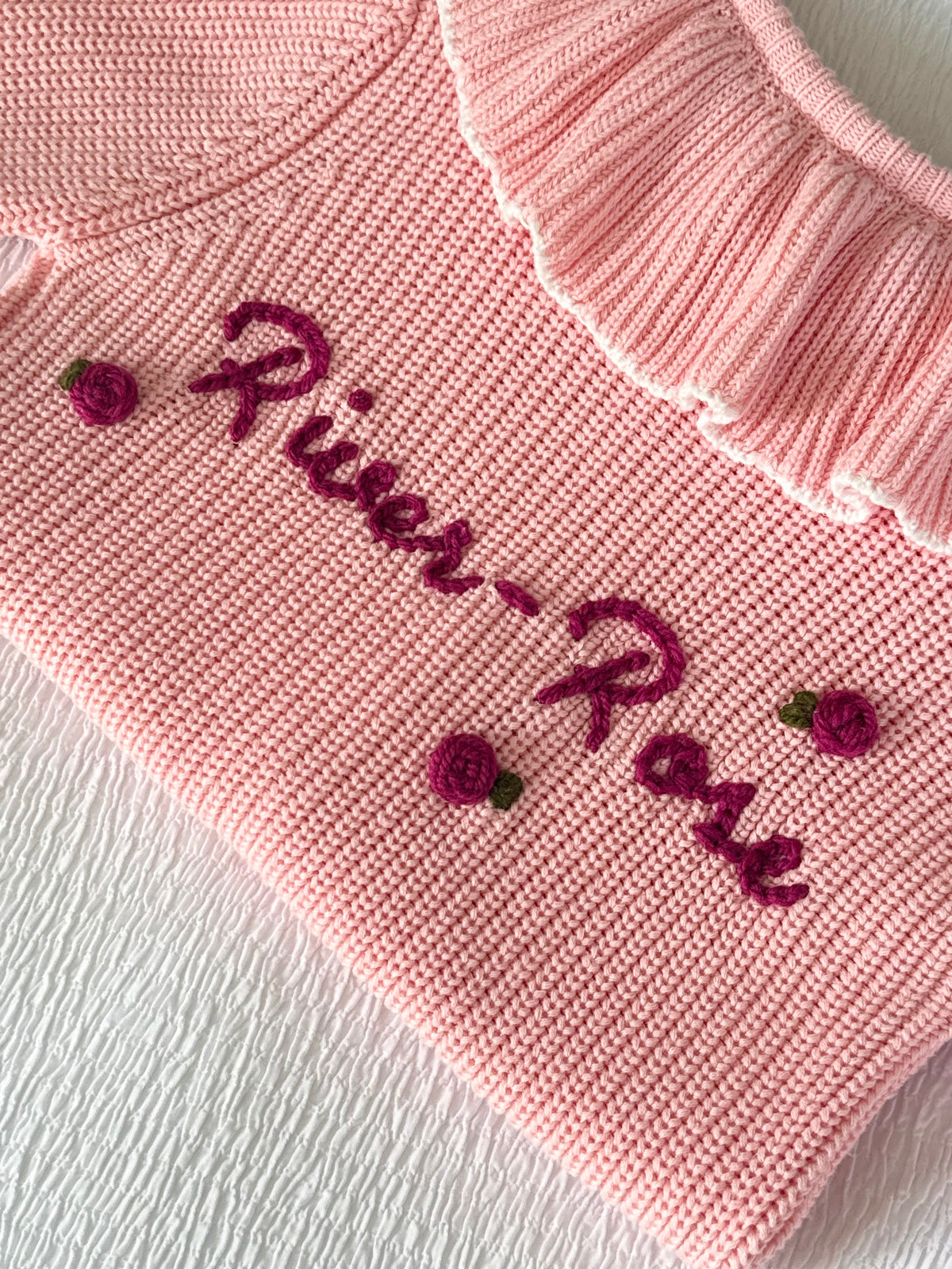 Large Pink Frill Cardigan