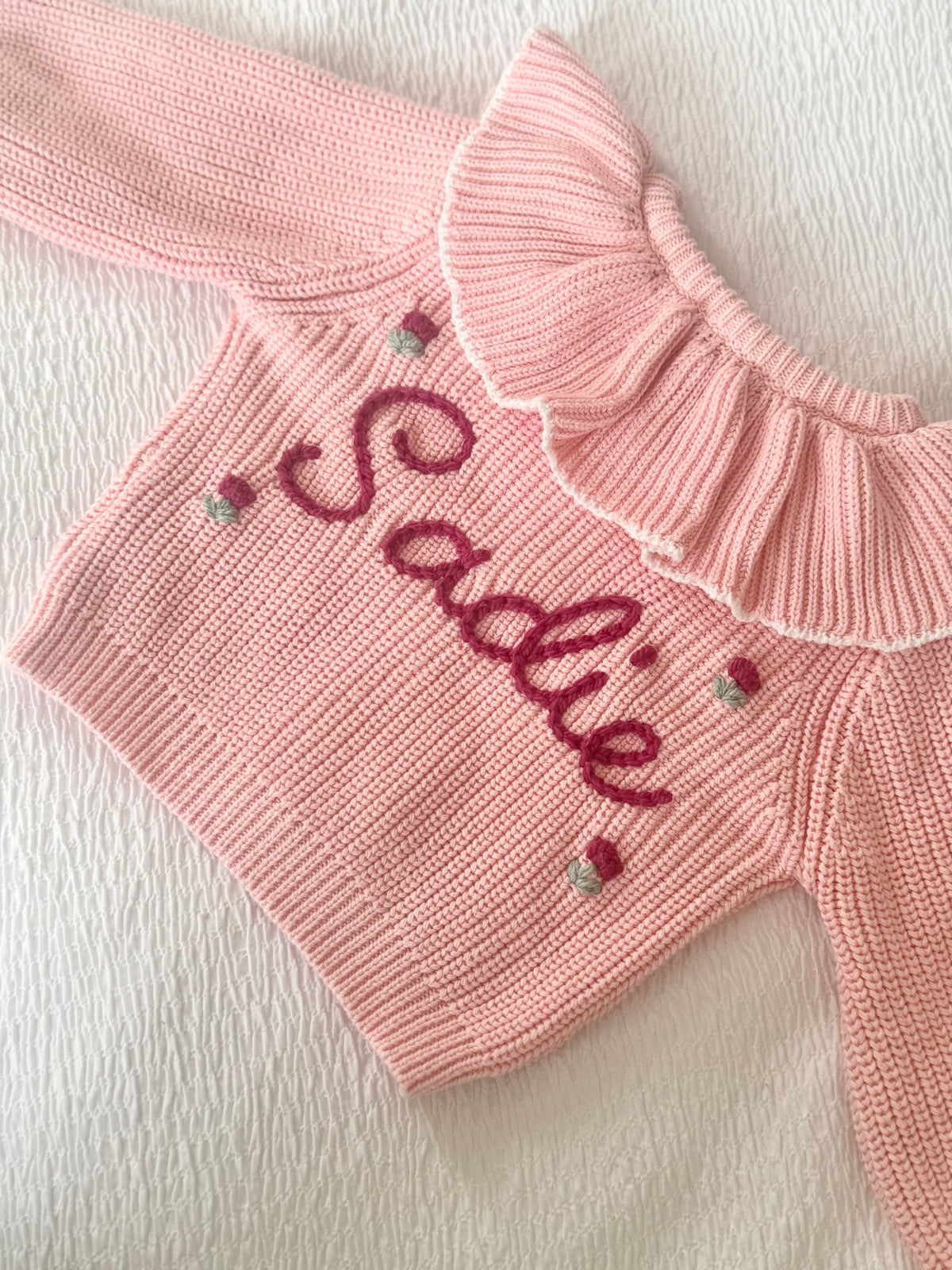 Large Pink Frill Cardigan