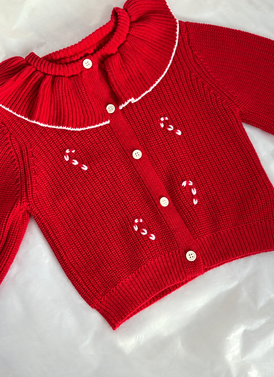 Large frill christmas cardigan