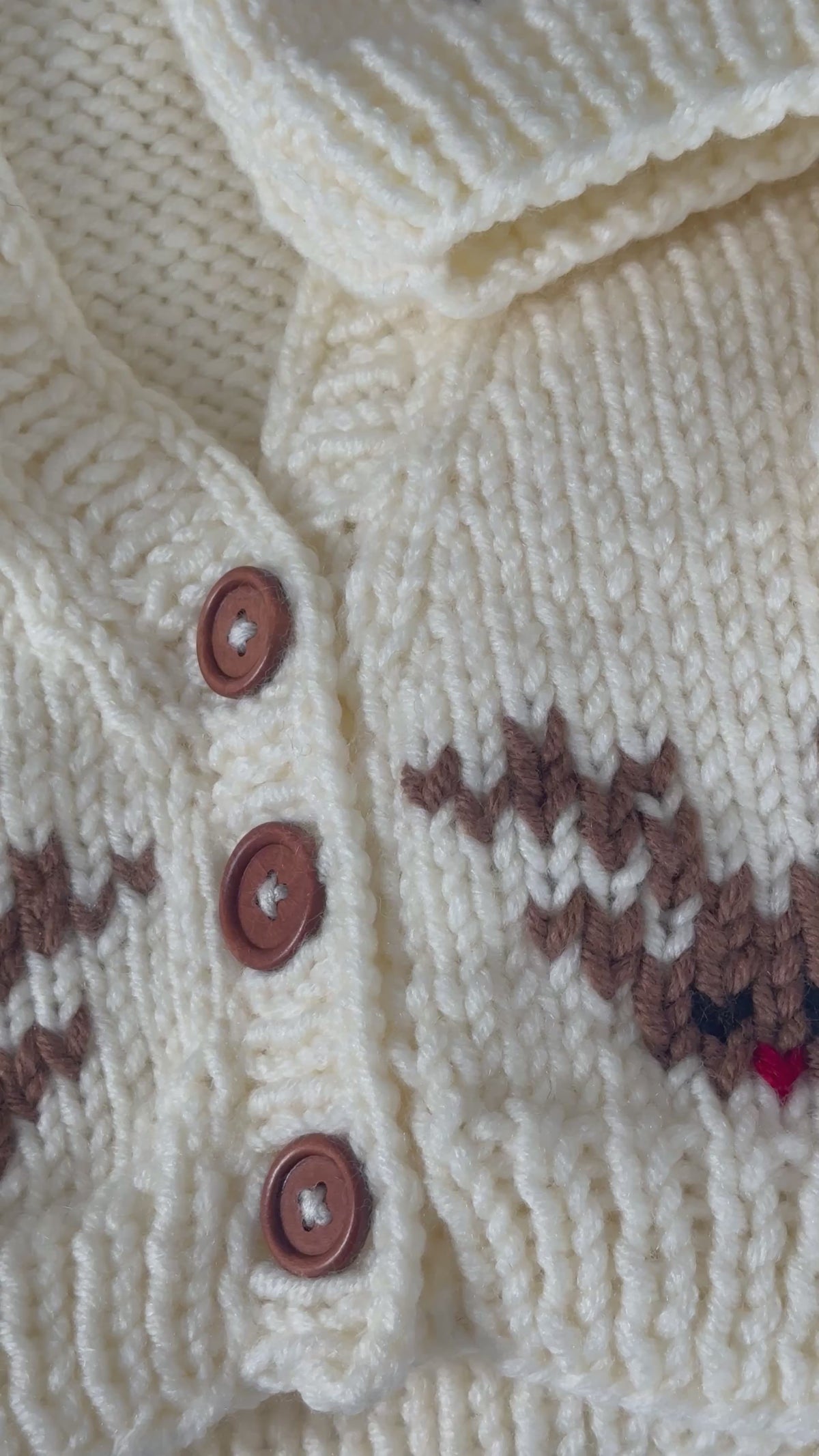 Personalised Hand-Knitted Reindeer Christmas Cardigan