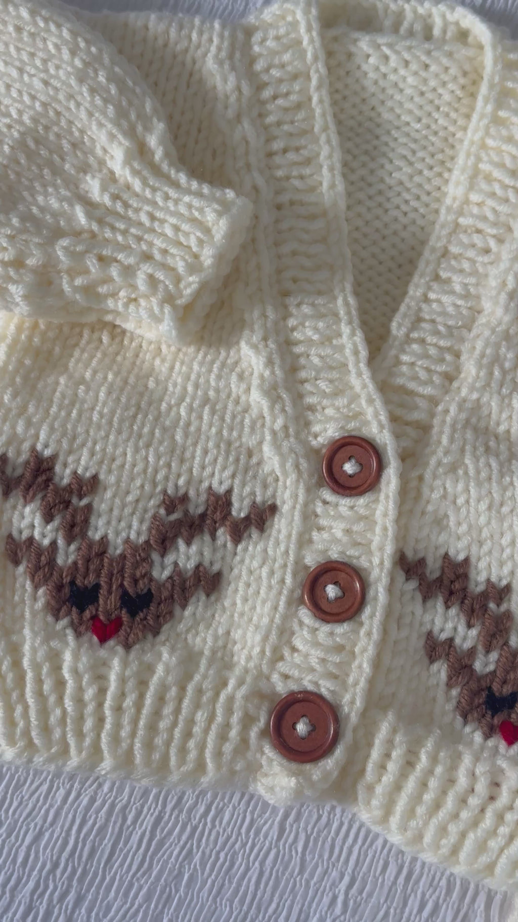 Personalised Hand-Knitted Reindeer Christmas Cardigan